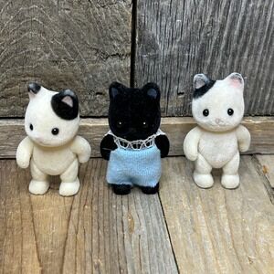 Sylvanian Families Calico Critters Tuxedo Cat Triplets 3pc Lot